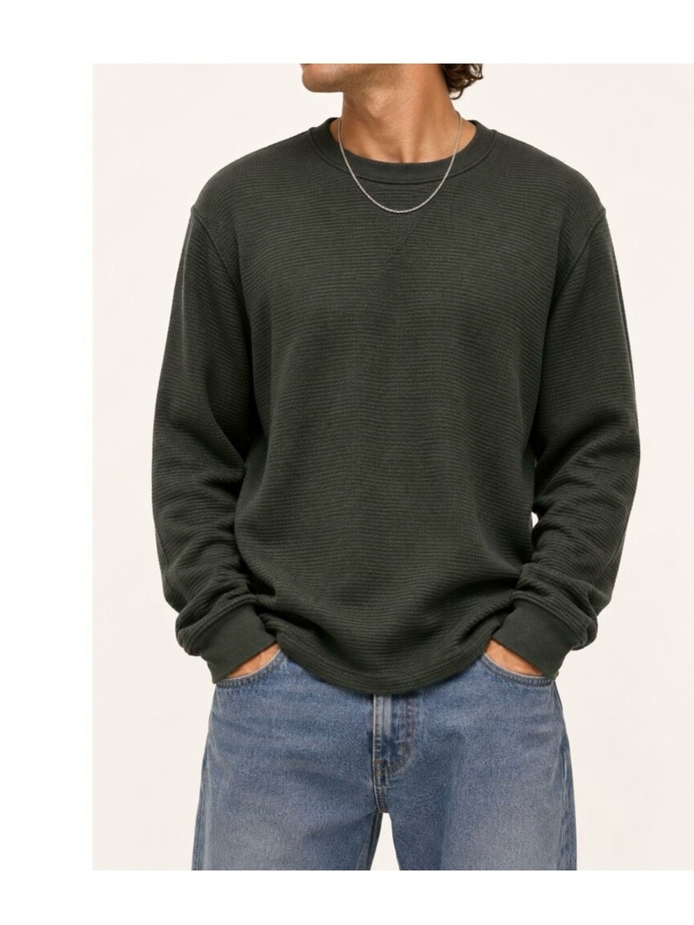 B.C.clothing Mens Gray L Sherpa Thermal Sweatter